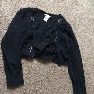 Mid length arm black cardigan